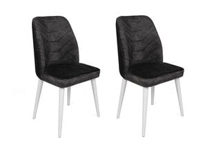 2 Krēslu komplekts Asir, 50x90x49 cm, tumši pelēks/balts cena un informācija | Virtuves un ēdamistabas krēsli | 220.lv