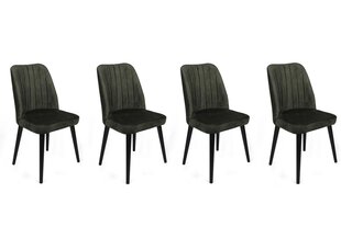 4-daļīgs krēslu komplekts Asir, zaļš/melns cena un informācija | Virtuves un ēdamistabas krēsli | 220.lv