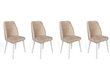4 krēslu komplekts Asir, bēšs/balts cena un informācija | Virtuves un ēdamistabas krēsli | 220.lv