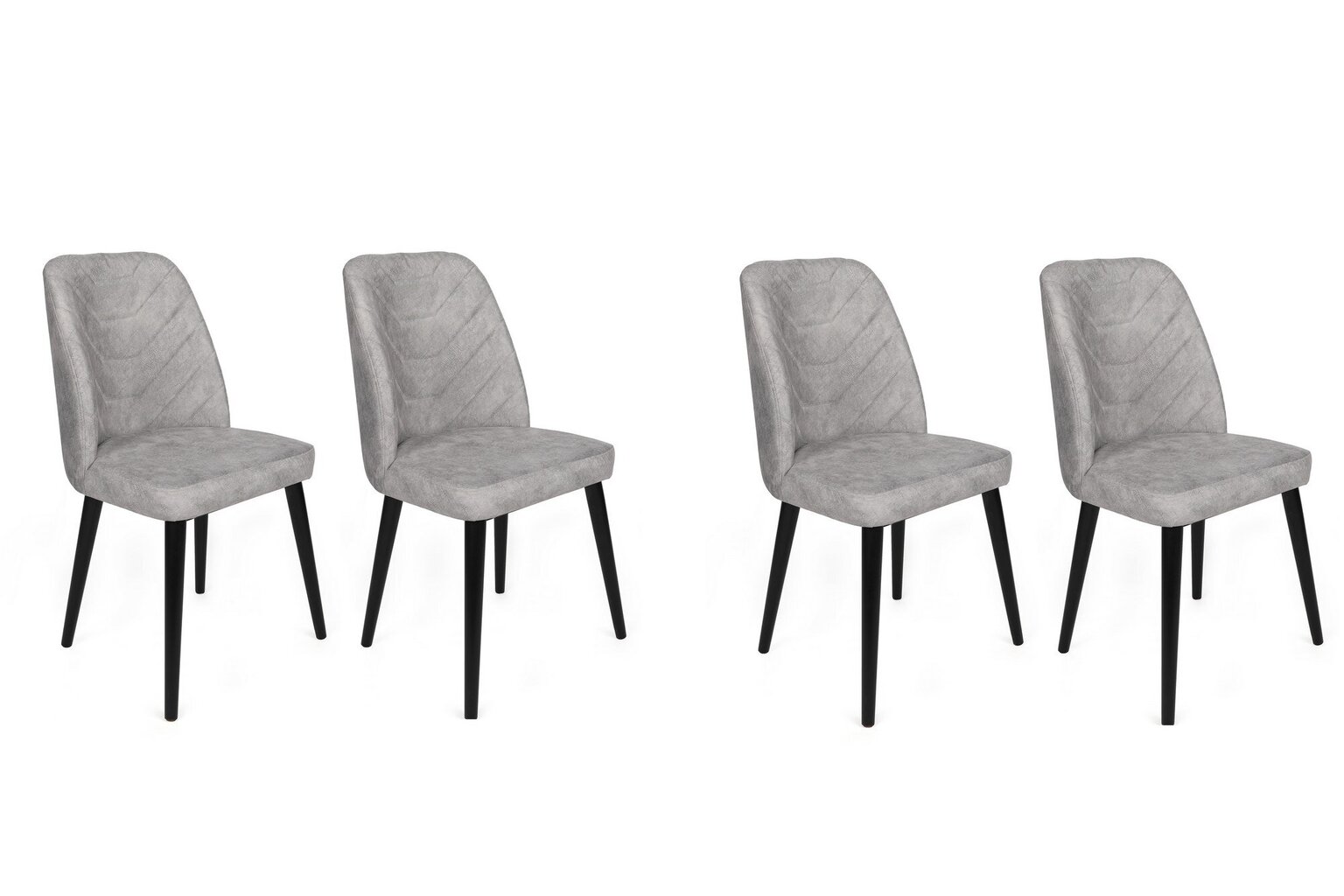 4 krēslu komplekts Asir, 50x90x49 cm, pelēks/melns cena un informācija | Virtuves un ēdamistabas krēsli | 220.lv