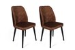 4 krēslu komplekts Asir, 50x90x49 cm, brūns/melns cena un informācija | Virtuves un ēdamistabas krēsli | 220.lv