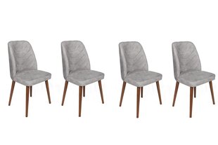 4 krēslu komplekts Asir, 50x90x49 cm, pelēks/brūns cena un informācija | Virtuves un ēdamistabas krēsli | 220.lv