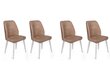 4 krēslu komplekts Asir, 50x90x49 cm, gaiši brūns/balts цена и информация | Virtuves un ēdamistabas krēsli | 220.lv