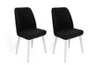 4 krēslu komplekts Asir, 50x90x49 cm, melns/balts cena un informācija | Virtuves un ēdamistabas krēsli | 220.lv