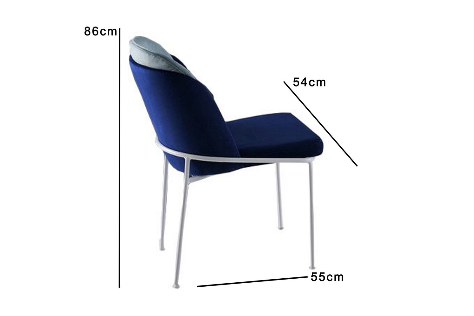 2 Krēslu komplekts Asir, tumši zils/balts цена и информация | Virtuves un ēdamistabas krēsli | 220.lv