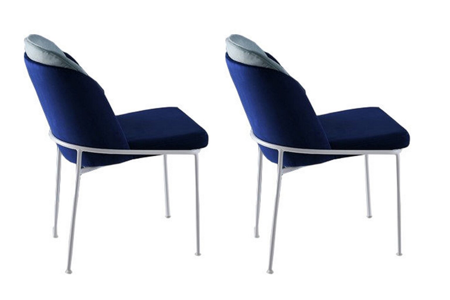 2 Krēslu komplekts Asir, tumši zils/balts cena un informācija | Virtuves un ēdamistabas krēsli | 220.lv