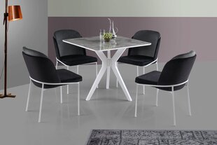 Pusdienu galds Asir, 87x75x87 cm, balts/pelēks cena un informācija | Virtuves galdi, ēdamgaldi | 220.lv