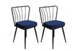 4 Krēslu komplekts Asir, tumši zils/melns cena un informācija | Virtuves un ēdamistabas krēsli | 220.lv