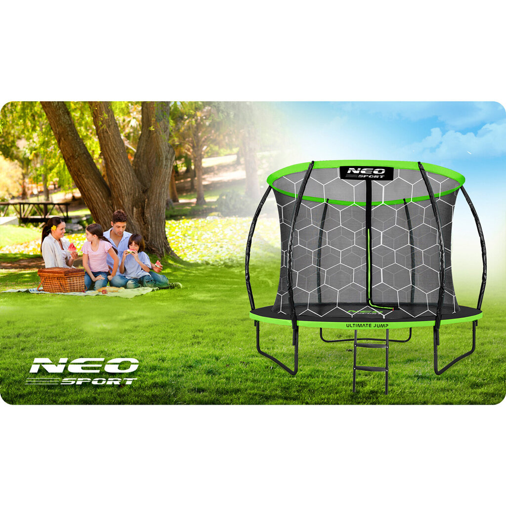 Profilēts dārza batuts ar iekšējo tīklu Neo-Sport, 312 cm cena un informācija | Batuti | 220.lv