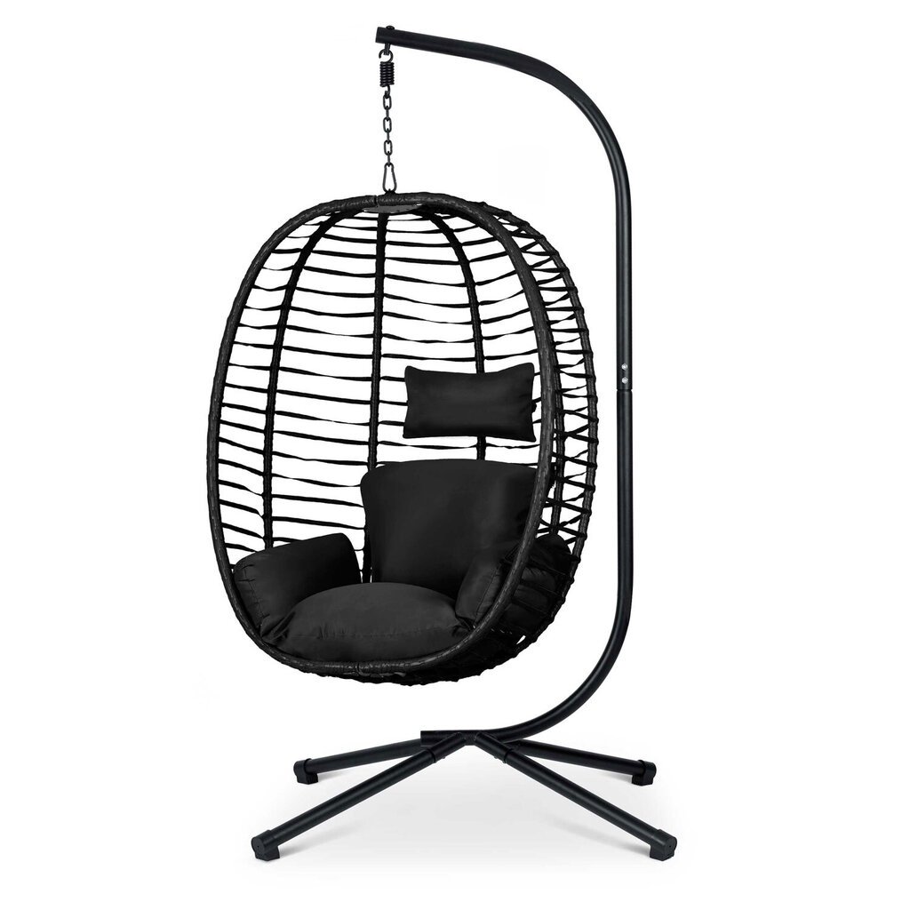 Piekaramais dārza krēsls ar melniem spilveniem Toskana, melns cena un informācija | Dārza krēsli | 220.lv