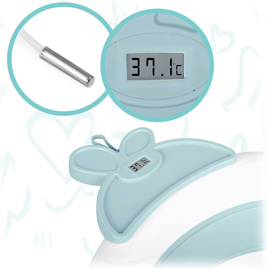 Vanna mazulim ar termometru, balta/zila cena un informācija | Mazuļa mazgāšana | 220.lv