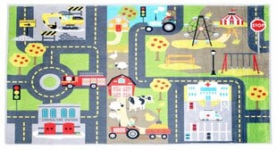 Kupdywan bērnu paklāju, pilsētas ielu maršruti 80x150 cm cena un informācija | Paklāji | 220.lv