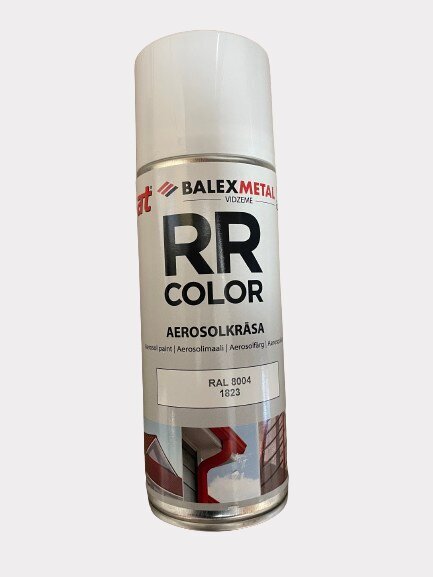 AT & Balex Metal aerosolkrāsa, RR-Color, RAL8004, Vara brūna, 400 ml. cena un informācija | Krāsas | 220.lv