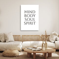 Glezna uz audekla, Uzraksts Mind Body Soul Spirit cena un informācija | Gleznas | 220.lv