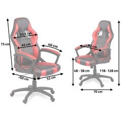 Офисное кресло для игрока, черное и красное цена и информация | Офисные кресла | 220.lv