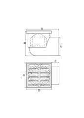 Трап с боковым сливом fi 110, металлическая решетка 15x15 [см], белый цена и информация | Трапы для душа | 220.lv