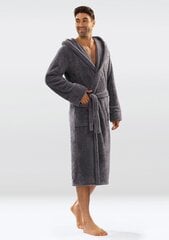 Halāts ar kapuci vīriešiem 130, pelēks cena un informācija | Vīriešu halāti, pidžamas | 220.lv