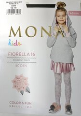 Zeķubikses ar 3D rakstu meitenēm Mona Fiorella 16, melnas, 60 DEN cena un informācija | Zeķes, zeķubikses meitenēm | 220.lv