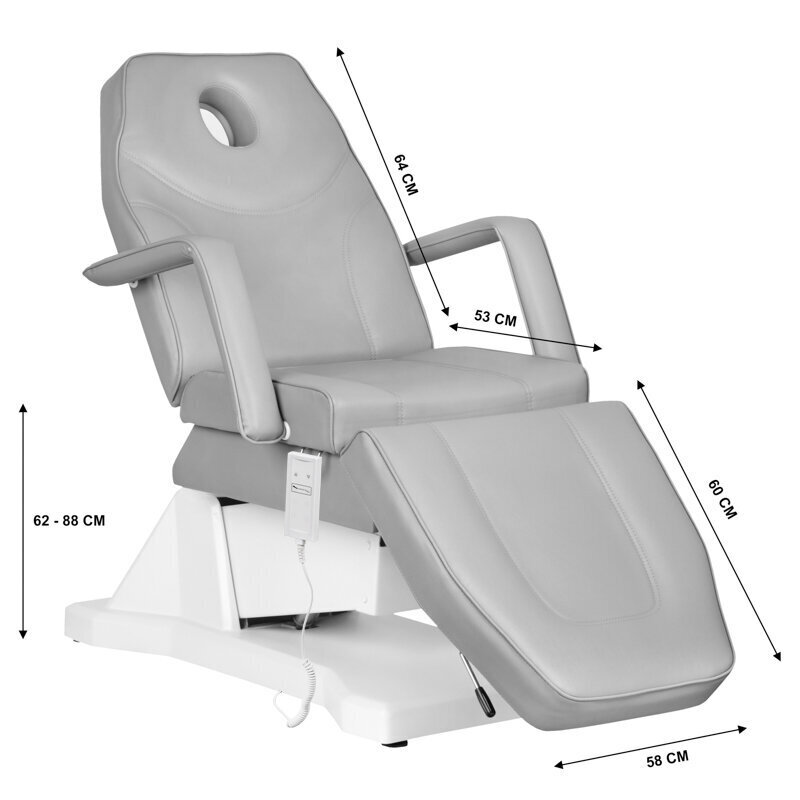 Elektriskais kosmētikas krēsls Soft 1 gaiši pelēks cena un informācija | Mēbeles skaistumkopšanas saloniem | 220.lv