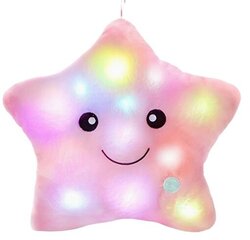 Подушка Светящаяся звезда, розовая цена и информация | Мягкие игрушки | 220.lv
