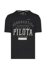 T-krekls vīriešiem Aeronautica Militare 46793-6, melns cena un informācija | Vīriešu T-krekli | 220.lv