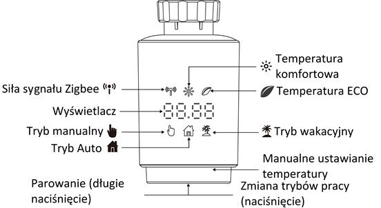 Gise, termostatiskā galviņa, Tuya Zigbee GTV-ZB цена и информация | Drošības sistēmas, kontrolieri | 220.lv