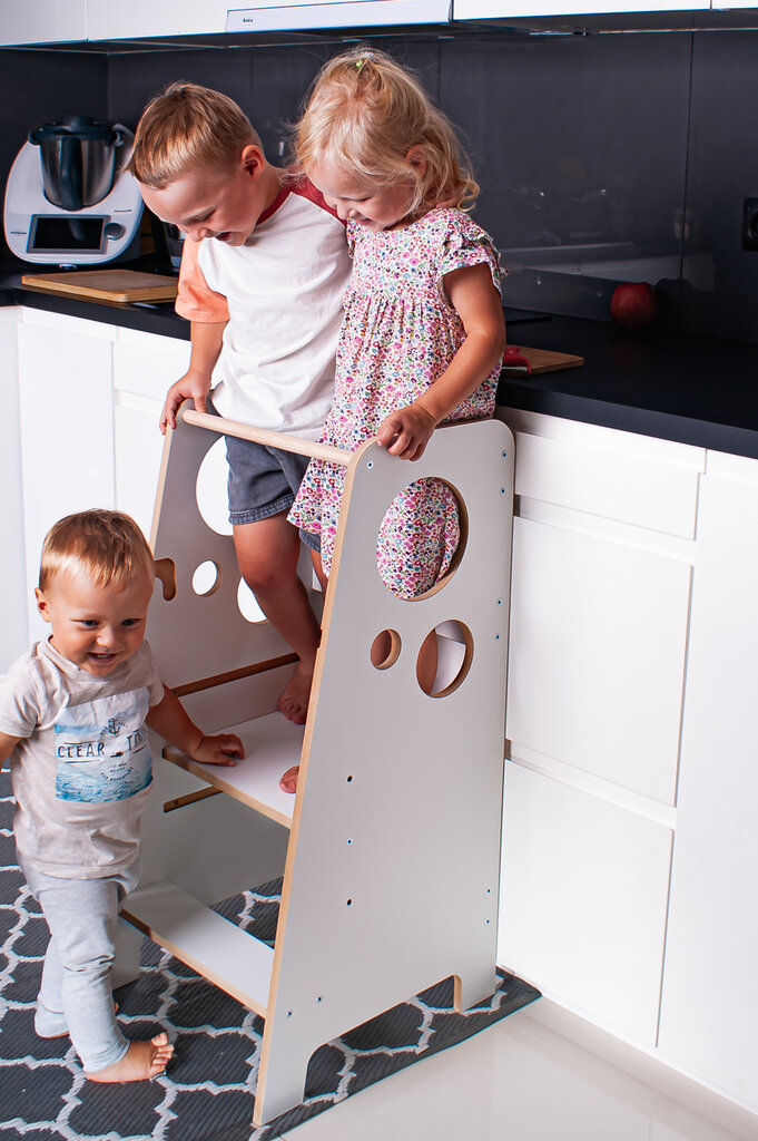 Virtuves tornis, virtuves palīgs Babylike BKMG2+, balts cena un informācija | Bērnu krēsliņi un bērnu galdiņi | 220.lv