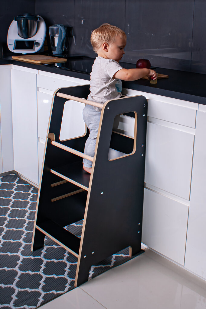 Virtuves tornis, virtuves palīgs Babylike CRM1, melns cena un informācija | Bērnu krēsliņi un bērnu galdiņi | 220.lv