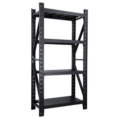 Uzglabāšanas plaukts Fornorth Storage Shelf 1600 kg, 100x50x200 cm, melns цена и информация | Стеллажи, полки | 220.lv