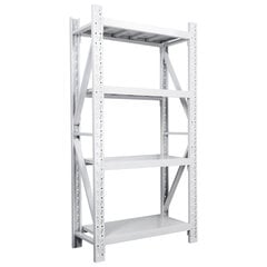 Uzglabāšanas plaukts Fornorth Storage Shelf 1600 kg, 100x50x200 cm, balts цена и информация | Стеллажи, полки | 220.lv