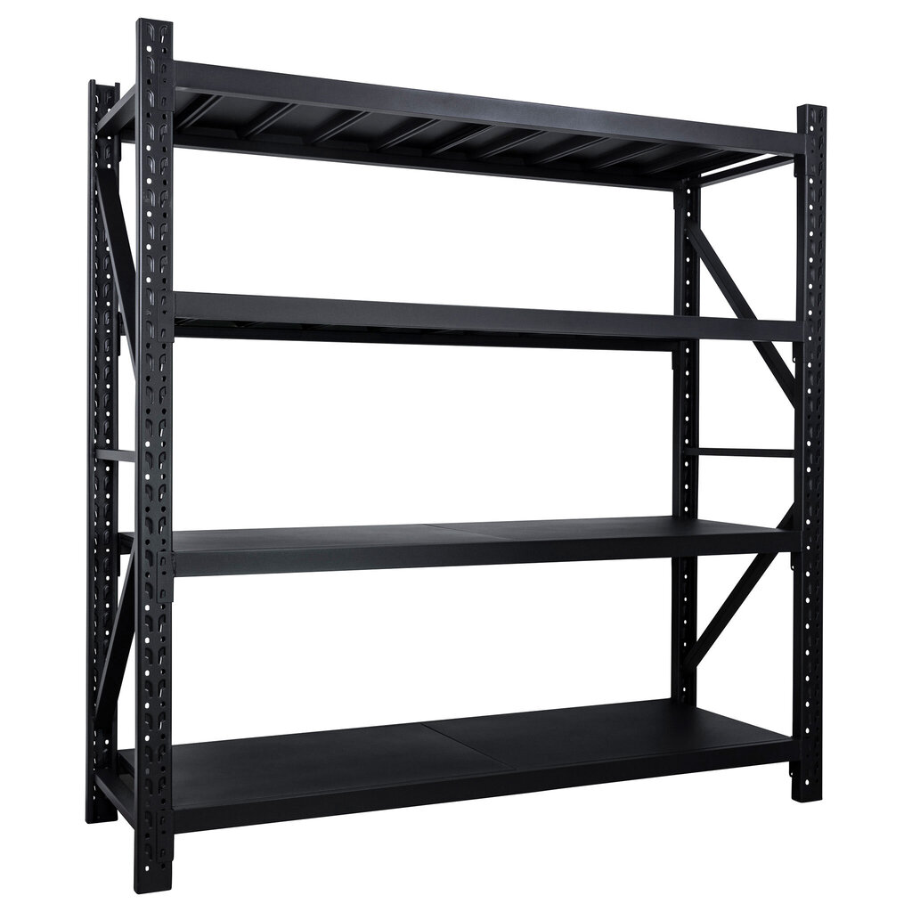 Uzglabāšanas plaukts Fornorth Storage Shelf 1600 kg, 200x60x200 cm, melns cena un informācija | Saimniecības plaukti | 220.lv