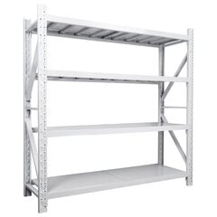 Uzglabāšanas plaukts Fornorth Storage Shelf 1600 kg, 200x60x200 cm, balts цена и информация | Стеллажи, полки | 220.lv