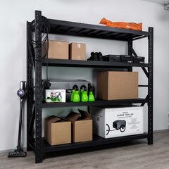 Uzglabāšanas plaukts Fornorth Storage Shelf 800 kg, 200x60x200 cm, melns цена и информация | Стеллажи, полки | 220.lv