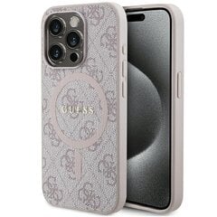 Guess GUHMP15XG4GFRP iPhone 15 Pro Max 6.7" różowy|pink hardcase 4G Collection Leather Metal Logo MagSafe цена и информация | Чехлы для телефонов | 220.lv