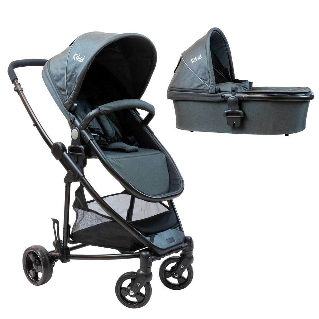 Universālie rati Kikid Travel System 2-in-1 Premium, Grey cena un informācija | Bērnu rati | 220.lv