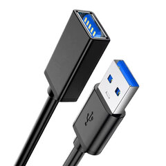 Удлинительный кабель - USB на USB 3.0 - 1 метр черный цена и информация | Кабели и провода | 220.lv