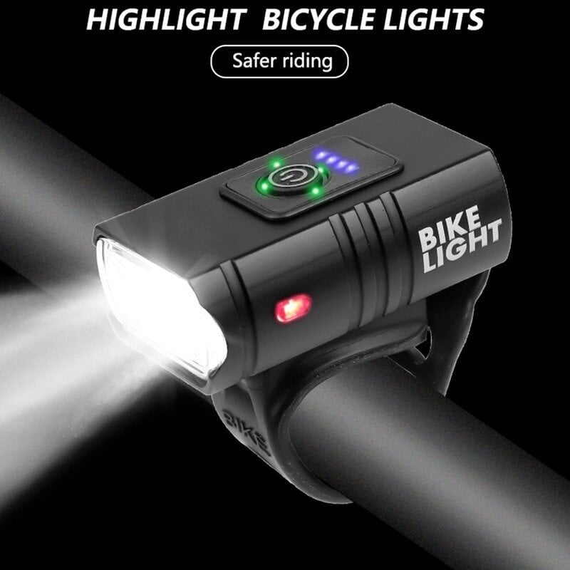 Velosipēda gaismas LED Micro USB, melns cena un informācija | Velo lukturi un atstarotāji | 220.lv