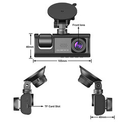 Car Dash Cam DVR-06 2,0 inches + rear camera цена и информация | Видеорегистраторы | 220.lv