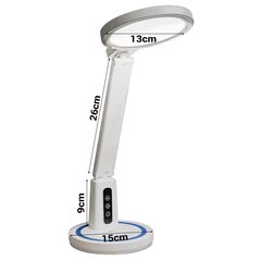 Desktop lamp LED DL-02 wireless with digitial clock white цена и информация | Настольные лампы | 220.lv