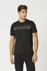 T-krekls vīriešiem Aeronautica Militare 46675-9, melns cena un informācija | Vīriešu T-krekli | 220.lv