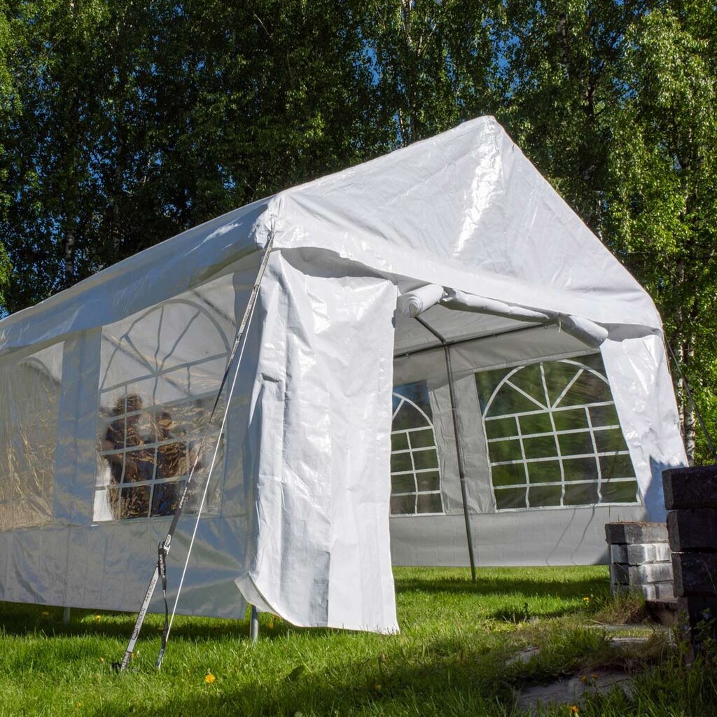 Dārza nojume Lykke Marquee 5x10m Premium, balta цена и информация | Dārza nojumes un lapenes | 220.lv