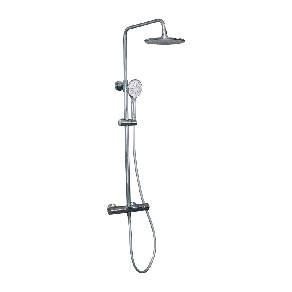 Dušas statīva komplekts Lykke Rain Shower Premium, hroma cena un informācija | Dušas komplekti un paneļi | 220.lv