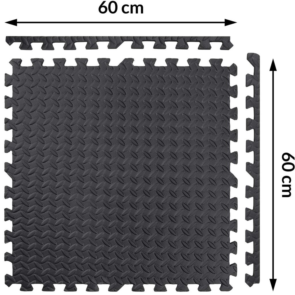 Fitnesa paklājs Neo Sport, 60 x 60 cm, melns cena un informācija | Vingrošanas paklāji | 220.lv