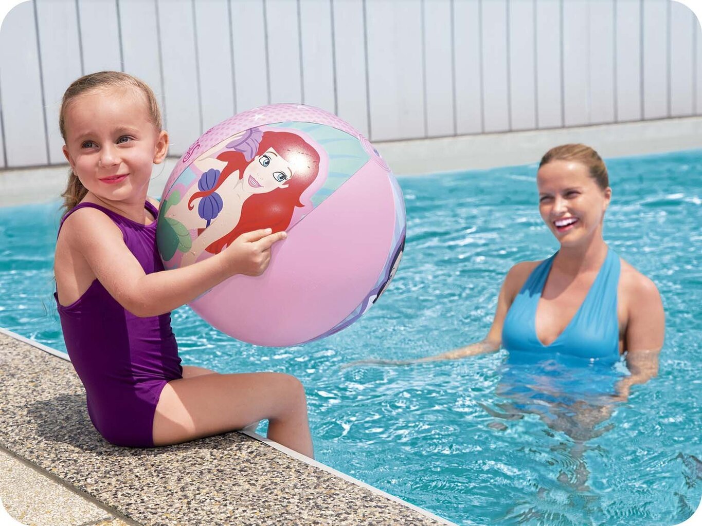Bērnu pludmales bumba Disney Princess, 51 cm, rozā цена и информация | Piepūšamās rotaļlietas un pludmales preces | 220.lv