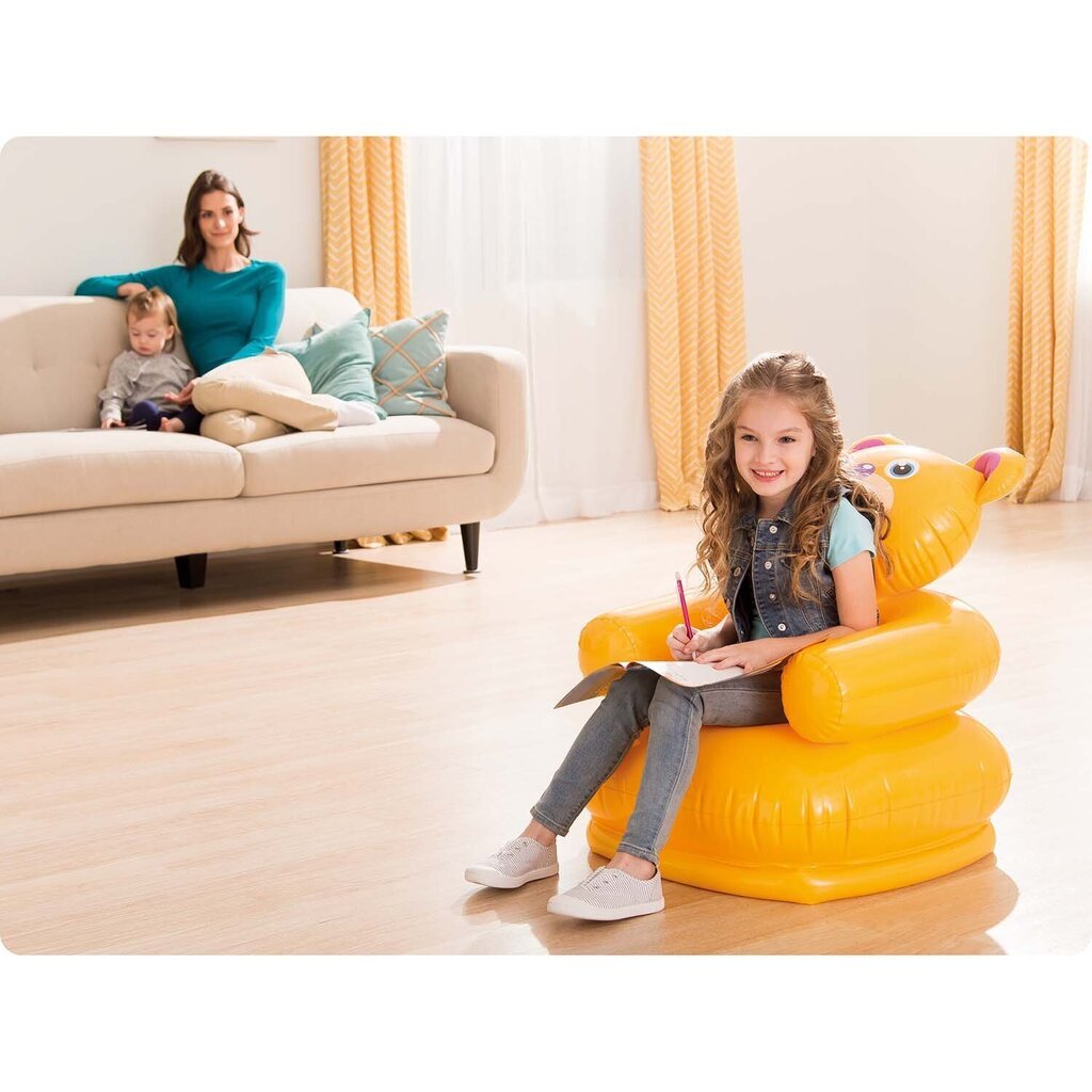 Piepūšamais krēsls bērniem Happy Animals, 65 x 64 cm cena un informācija | Piepūšamie matrači un mēbeles | 220.lv