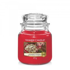 Ароматическая свеча Yankee Candle Peppermint Pinwheels средняя 411 г цена и информация | Подсвечники, свечи | 220.lv