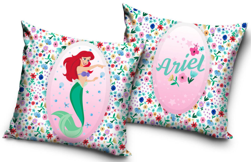 Spilvena pārvalks Disney Princess Ariel 40x40 cm cena un informācija | Oriģināli spilveni, pārvalki | 220.lv