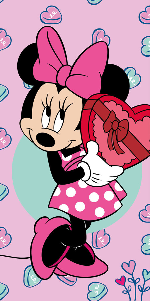 Bērnu dvielis Disney Minnie Pink , 70x140 cm cena un informācija | Dvieļi | 220.lv