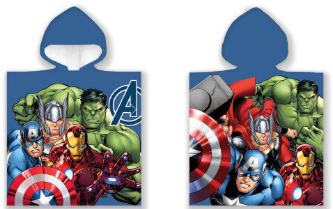 Bērnu dvielis Avengers Poncho 50x100 cm cena un informācija | Dvieļi | 220.lv