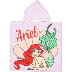 Bērnu dvielis, pončo Disney Princess Ariel 60x120 cm cena un informācija | Dvieļi | 220.lv